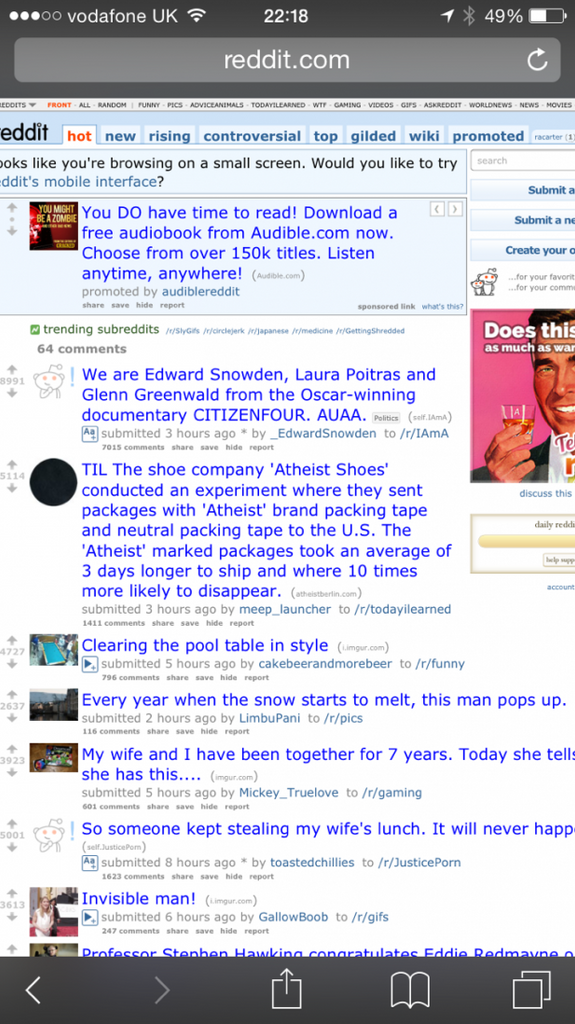 Front page of Reddit again… for a 2 year old story .)