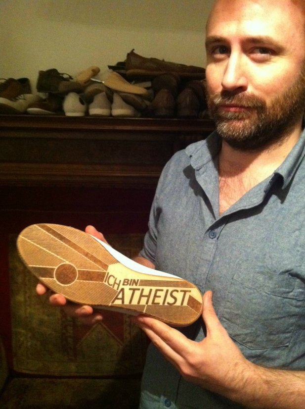 3 years, to the day, since we posted pictures of the first atheist shoe on Reddit…